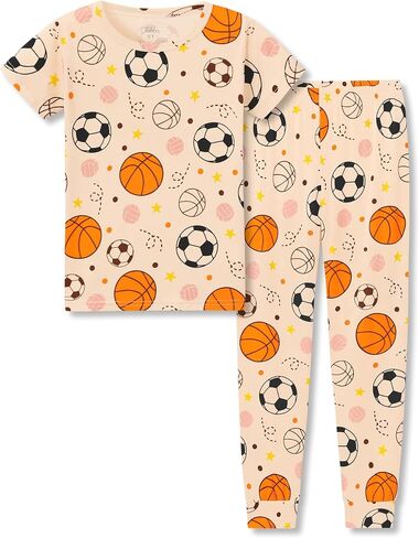 Tebbis Snug-Fitting Unisex Pajamas for Boys & Girls – Soft Modal Fiber Toddler/Little PJs Blue Dino Jammies Size 2T-7 in Saudi Arabia