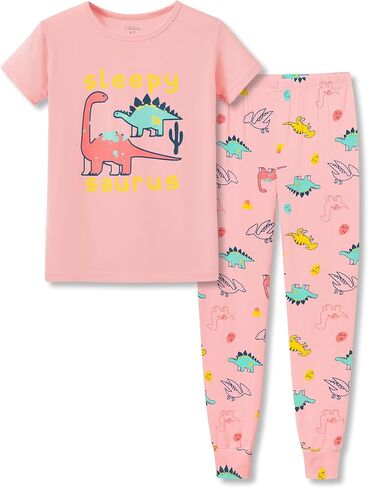 Tebbis Snug-Fitting Unisex Pajamas for Boys & Girls – Soft Modal Fiber Toddler/Little PJs Blue Dino Jammies Size 2T-7 in Saudi Arabia