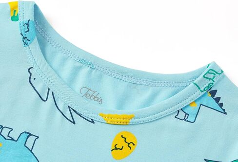 Tebbis snug-forting pajamas for boys & Girls-Soft Modal Fiber Toddler/Little Pjs Blue Dino Jammies Size 2T-7 in Kuwait