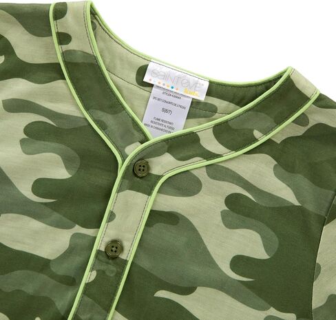 Saint Eve Kids Boys Pajamas ، 2 قطعة PJ Set Button Down Sport Jersey مع السراويل القصيرة in Kuwait