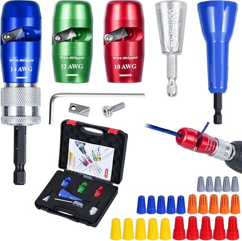 Wire Stripper for Drill, US Standard Electric Wire Stripper Tool for Drill, Drill Wire Stripper for 8/10/12/14 AWG, Wire Stripping and Twisting Tool Set in Saudi Arabia