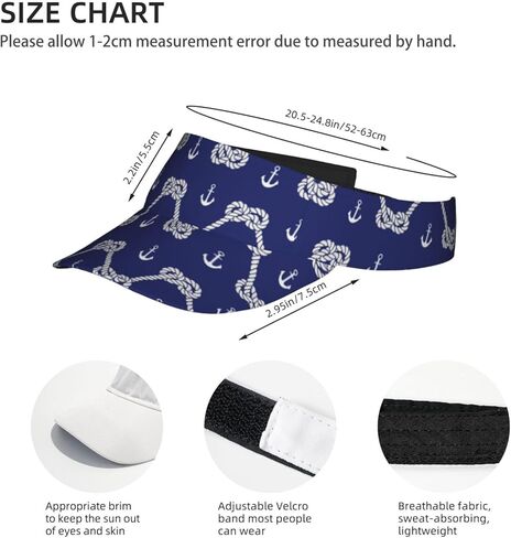 Nautical Anchor Visor Caps for Women Men Summer Sun Visor Hat with Sweatband for Running Outdoor Beach in Saudi Arabia