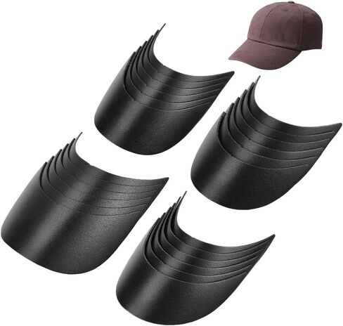 NBEADS 24 Pcs 4 Styles Baseball Cap Visor Insert, Plastic Hat Brim Board Tennis Hat Brim Replacement Liner Shaper in Kuwait