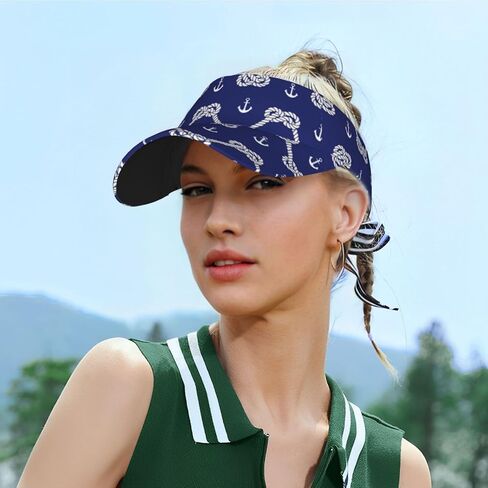 Nautical Anchor Visor Caps for Women Men Summer Sun Visor Hat with Sweatband for Running Outdoor Beach in Saudi Arabia