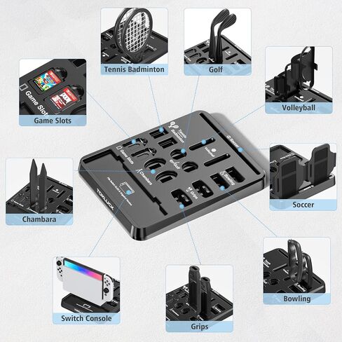 Switch Sports Accessories Kit with Storage Station - Compatible with Switch/OLED & Joy-con, Ideal for Family Sports Party Game Organization for Nintendo Switch Interactive Gaming Figures in Kuwait