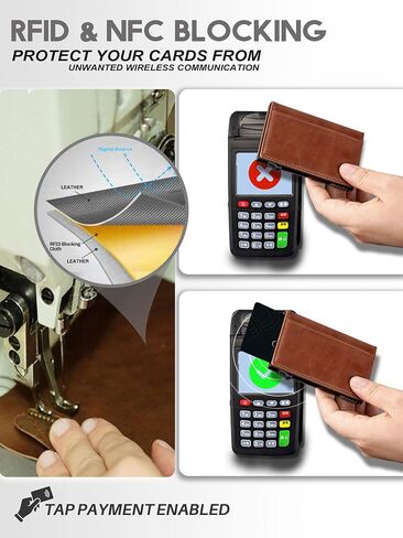 Minimalist Wallet for Men,Slim Wallet for Men,Pop Up Wallet, Slim Card Holder RFID Blocking, Leather Wallets with Money Pocket,Minimalist Card Case Up to 11 Credit Cards (Brown) in Saudi Arabia