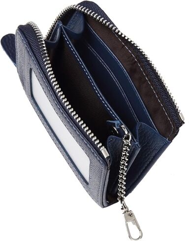 محفظة جلدية سحاب Shoebill | حامل البطاقات والبطاقات المدمجة مع نافذة المعرف وسلسلة المفاتيح - آمن وأنيق (برتقالي) in Kuwait