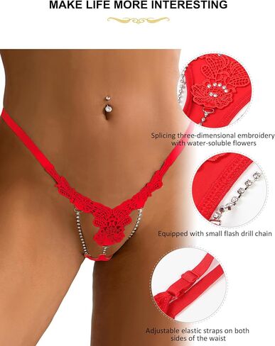 comeondear G-String Thongs for Women Slutty Sexy Panties with Bead Plus Size T-Back Brief Underwear G-String Lingerie in Kuwait