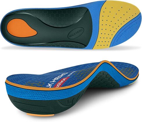 WalkHero Work Orthotic Inserts, Plantar Fasciitis Insoles for Men & Women, Arch Support Inserts for Heel Pain Relief, Boot Insoles with Max Cushion,Standing All Day Mens 9-9.5 | Womens 11-11.5 in Saudi Arabia