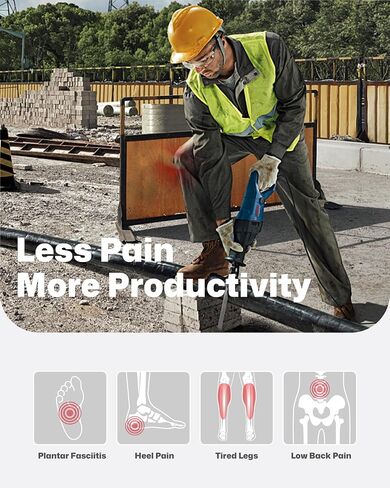 WalkHero Work Orthotic Inserts, Plantar Fasciitis Insoles for Men & Women, Arch Support Inserts for Heel Pain Relief, Boot Insoles with Max Cushion,Standing All Day Mens 9-9.5 | Womens 11-11.5 in Saudi Arabia