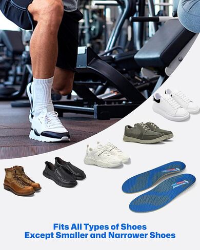 WalkHero Work Orthotic Inserts, Plantar Fasciitis Insoles for Men & Women, Arch Support Inserts for Heel Pain Relief, Boot Insoles with Max Cushion,Standing All Day Mens 9-9.5 | Womens 11-11.5 in Saudi Arabia