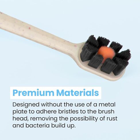 Lindo EcoCare Polishing Toothbrush - Charcoal Infused Bristles & Biodegradable Handle, for Sensitive Gums and Teeth, 12000+ Ultra Fine Charcoal Infused Bristles, Soft and Gentle, Pack of 4 in Saudi Arabia