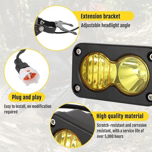 motoparty Upgrade Headlight Kit Fits for Talaria Sting R MX4 Sur-Ron Segway X260, with Adapter Harness, 20W 6000-6500K Upgrade Motorcycle Lights Bars Led Headlamp （3 Inch） in Saudi Arabia