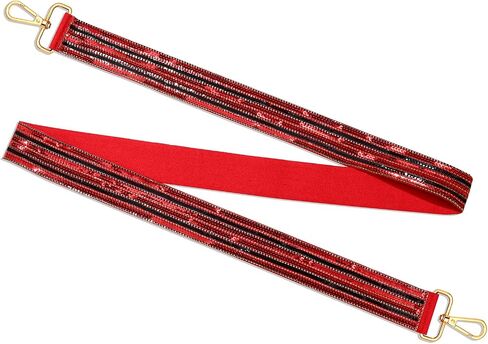 Game Day Sequin Beaded Purse Strap Replacement Red Blue Crossbody Shoulder Bag Strap for Stadium Approved Clear Bag in Kuwait