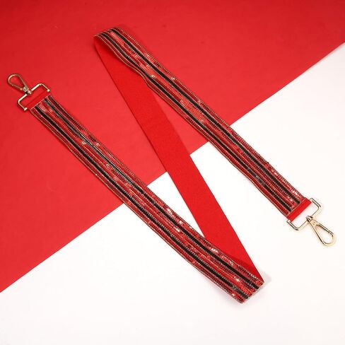 Game Day Sequin Beaded Purse Strap Replacement Red Blue Crossbody Shoulder Bag Strap for Stadium Approved Clear Bag in Kuwait