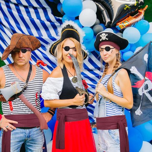 7 PCS Pirate Costume Accessories Women Men ، Captain Pirate Accessories Set ، Halloween Party Cosplay in Kuwait