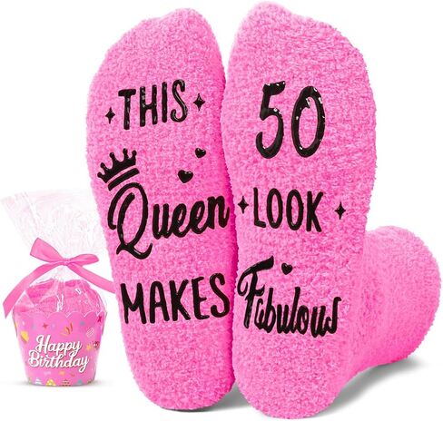 HAPPYPOP 50th Birthday Socks - Best Gifts for 50 Year Old Middle Aged Women Men, Birthday Gift Ideas for 50 Year Olds in Saudi Arabia