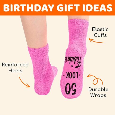 HAPPYPOP 50th Birthday Socks - Best Gifts for 50 Year Old Middle Aged Women Men, Birthday Gift Ideas for 50 Year Olds in Saudi Arabia