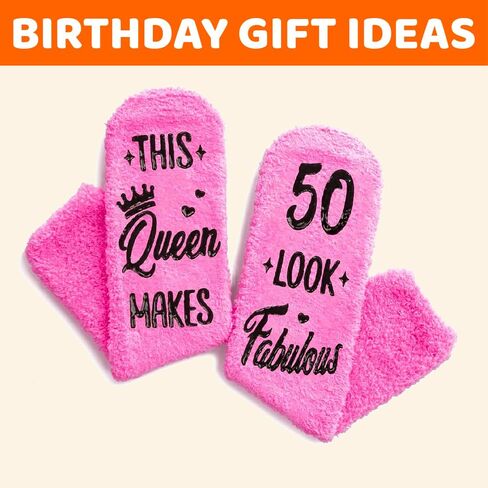 HAPPYPOP 50th Birthday Socks - Best Gifts for 50 Year Old Middle Aged Women Men, Birthday Gift Ideas for 50 Year Olds in Saudi Arabia