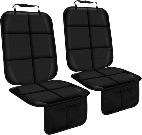 Car Seat Protector, Non-Slip Rubber Padded Backing Seat Protector for Child Seats, Waterproof Thickest Padding Car Seat Protector Under Baby Seat - No Imprint (Black-Ⅰ-2pcs) in Saudi Arabia