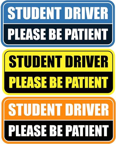 3 Pcs Student Driver Car Magnet, 10"x4" Please Be Patient Student Driver Teen Driver Magnet for Car, Pink Reflective & Waterproof Weather-Resistant in Kuwait