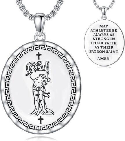 Sant Medal Necklace for Men Women Amulet Necklace, St.Michael//Virgin Mary Catholic Jewelry Protection Religious Pendant Necklace Sant Series Birthday Mothers Day Gifts, 22+2 Inch in Saudi Arabia