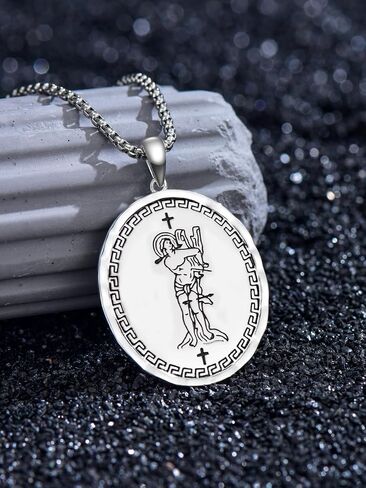 Sant Medal Necklace for Men Women Amulet Necklace, St.Michael//Virgin Mary Catholic Jewelry Protection Religious Pendant Necklace Sant Series Birthday Mothers Day Gifts, 22+2 Inch in Saudi Arabia