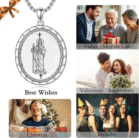 Sant Medal Necklace for Men Women Amulet Necklace, St.Michael//Virgin Mary Catholic Jewelry Protection Religious Pendant Necklace Sant Series Birthday Mothers Day Gifts, 22+2 Inch in Saudi Arabia