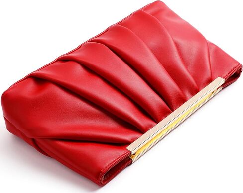 Clutch Purse Dressy Pleated Formal Evening Bag Simple Classy Handbag for Women in Kuwait