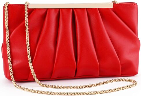 Clutch Purse Dressy Pleated Formal Evening Bag Simple Classy Handbag for Women in Kuwait