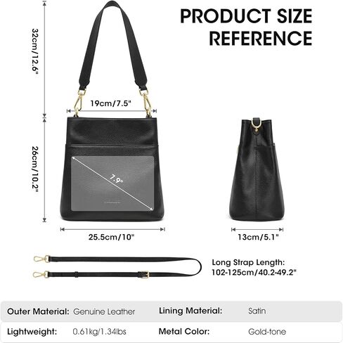 Kattee Leather Handbags for Women, Soft Shoulder Tote Crossbody Purses Bucket Bags with 2 Straps in Saudi Arabia