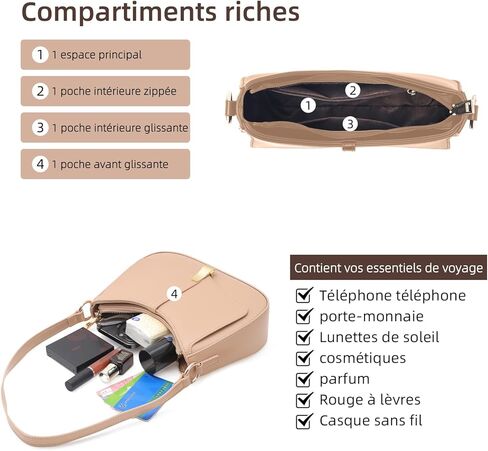 Prettyzys Crescent Shoulder Bag for Women, Vintage Retro Vegan Leather Clutch Tote Handbags Crossbody Bags Handbag for Women in Kuwait