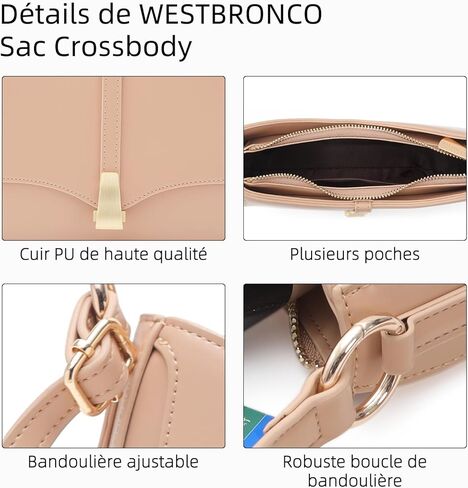 Prettyzys Crescent Shoulder Bag for Women, Vintage Retro Vegan Leather Clutch Tote Handbags Crossbody Bags Handbag for Women in Kuwait