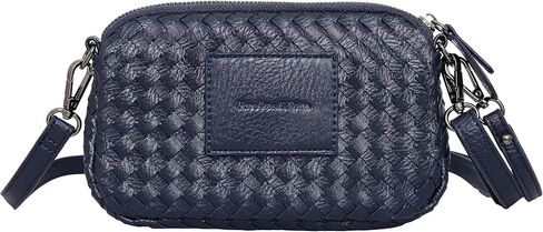 حقيبة يد متشابكة من الجلد النباتي للنساء محفظة كتف صغيرة منسقة مع المعصم والحزام قابل للتعديل in Kuwait