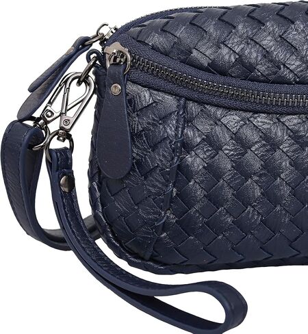 حقيبة يد متشابكة من الجلد النباتي للنساء محفظة كتف صغيرة منسقة مع المعصم والحزام قابل للتعديل in Kuwait