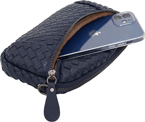 حقيبة يد متشابكة من الجلد النباتي للنساء محفظة كتف صغيرة منسقة مع المعصم والحزام قابل للتعديل in Kuwait