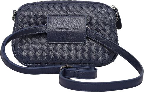 حقيبة يد متشابكة من الجلد النباتي للنساء محفظة كتف صغيرة منسقة مع المعصم والحزام قابل للتعديل in Kuwait