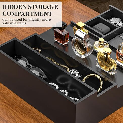 Cologne Organizer for Men,4 Tier of Elevated Cologne Display Stand with Drawer Storage,Wood Cologne Display,Perfume Organizer and Storage Display Risers,Great Gift for Men (Black) in Kuwait