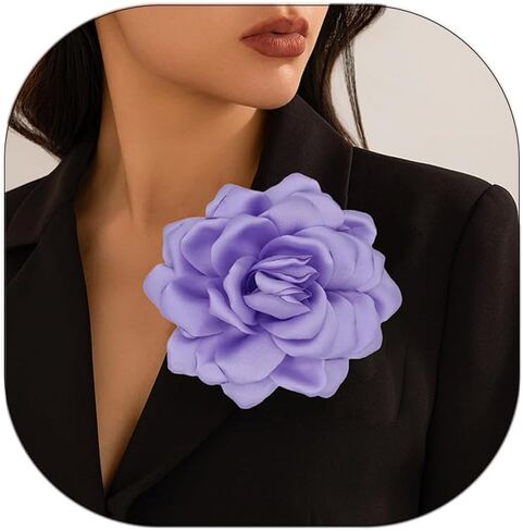 Flower Brooches Lapel Pins for Women Satin Fabric Brooches Big Camellia Flower Brooch Pins Wedding Part Dance Clothes Accessories Jewelry Gifts in Saudi Arabia