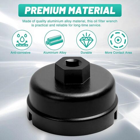 64.5mm Oil Filter Wrench: Oil Filter Removal Tool Compatible with Toyota Camry RAV4 4Runner Tacoma Lexus 2005-2021, 14 Flutes 4 Slots for 2.0L-5.7L Engine in Kuwait