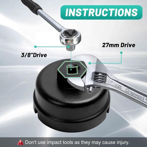 64.5mm Oil Filter Wrench: Oil Filter Removal Tool Compatible with Toyota Camry RAV4 4Runner Tacoma Lexus 2005-2021, 14 Flutes 4 Slots for 2.0L-5.7L Engine in Kuwait