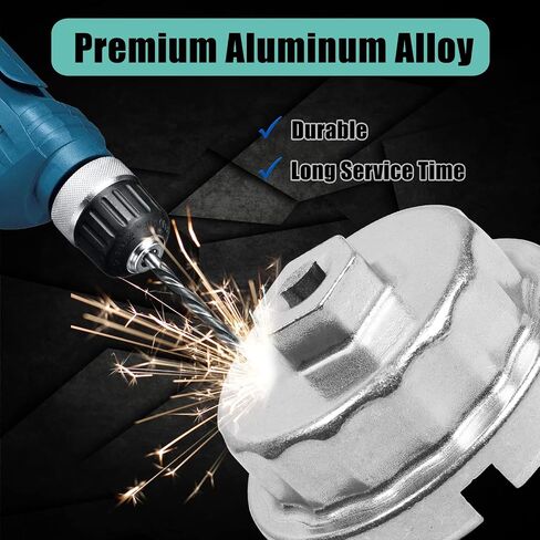64.5mm Oil Filter Wrench: Oil Filter Removal Tool Compatible with Toyota Camry RAV4 4Runner Tacoma Lexus 2005-2021, 14 Flutes 4 Slots for 2.0L-5.7L Engine in Kuwait