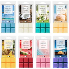 Autumn Scented Wax Melts, Fall Soy Wax Melts Gift Set, Wax Cubes/Tarts for Warmer - Pumpkin Spice, Caramel Apples, Candy Corn, Vanilla, Apple Cider, Cinnamon, Snickerdoodle, Autumn Wreath, 8x2.6 oz