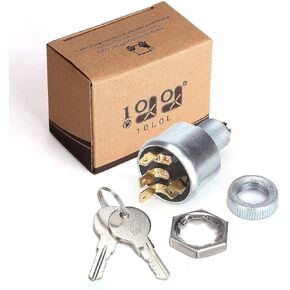 Uniquely Keyed Starter Ignition Switch for EZGO TXT, Medalist, Marathon, Workhorse, ST, Shuttle Golf Cart, 4 Terminals, OEM# 33639-G01 33639G01, 33639-G03 33639G03