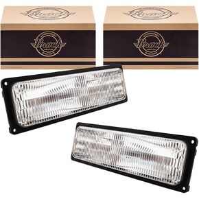 Brock Replacement Driver and Passenger Set Park Signal Front Marker Lights Compatible with 94-02 Tahoe C/K Pickup Suburban Yukon Blazer 5976837 5976838