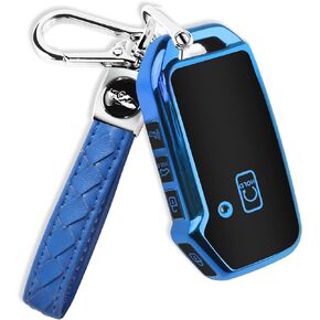 QBUC for Kia Key Fob Cover with Keychain,Car Key Case Shell Protection Fit for Kia K5 Telluride Forte Sportage Soul Seltos