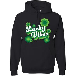 سويت شيرت بغطاء للرأس برسومات كلاسيكية للجنسين من Wild Bobby Vintage Irish Shamrock الكلاسيكي لعيد القديس باتريك in Kuwait
