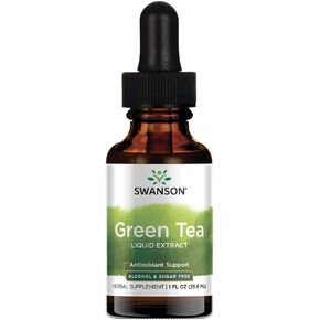 Swanson Green Tea Liquid Extract (Alcohol- & Sugar-Free) 1 fl Ounce (29.6 ml) Liquid (4 Pack)