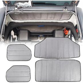 Headliner Hardtop Heat Insulation for Jeep JK Hard Top Headliner Roof Heat Insulation Cotton Sound Deadener Mounts Kit for Jeep Wrangler JK 4 Door 2011-2018 (4 PCS)