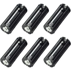 3 x 1.5V AAA Series Connection Plastic Black Cylinder Battery Storage Holder Case Adapter Black - (6 Pcs)